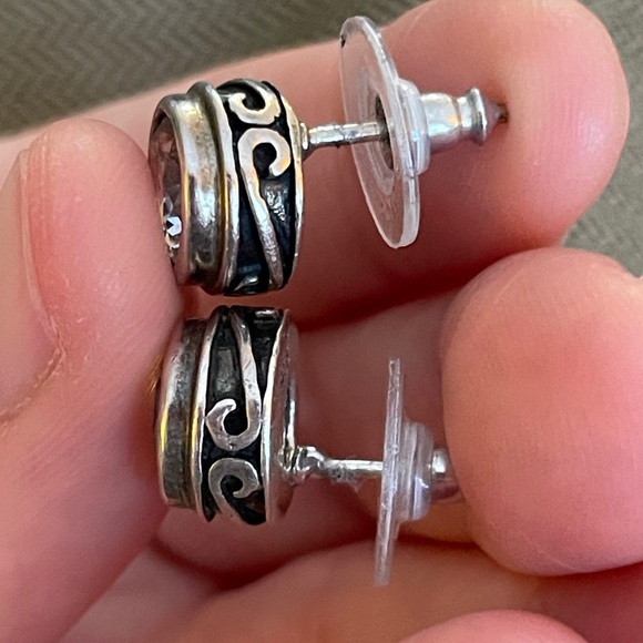 Sterling Silver Crystalline Stud Earrings - Picture 3 of 5